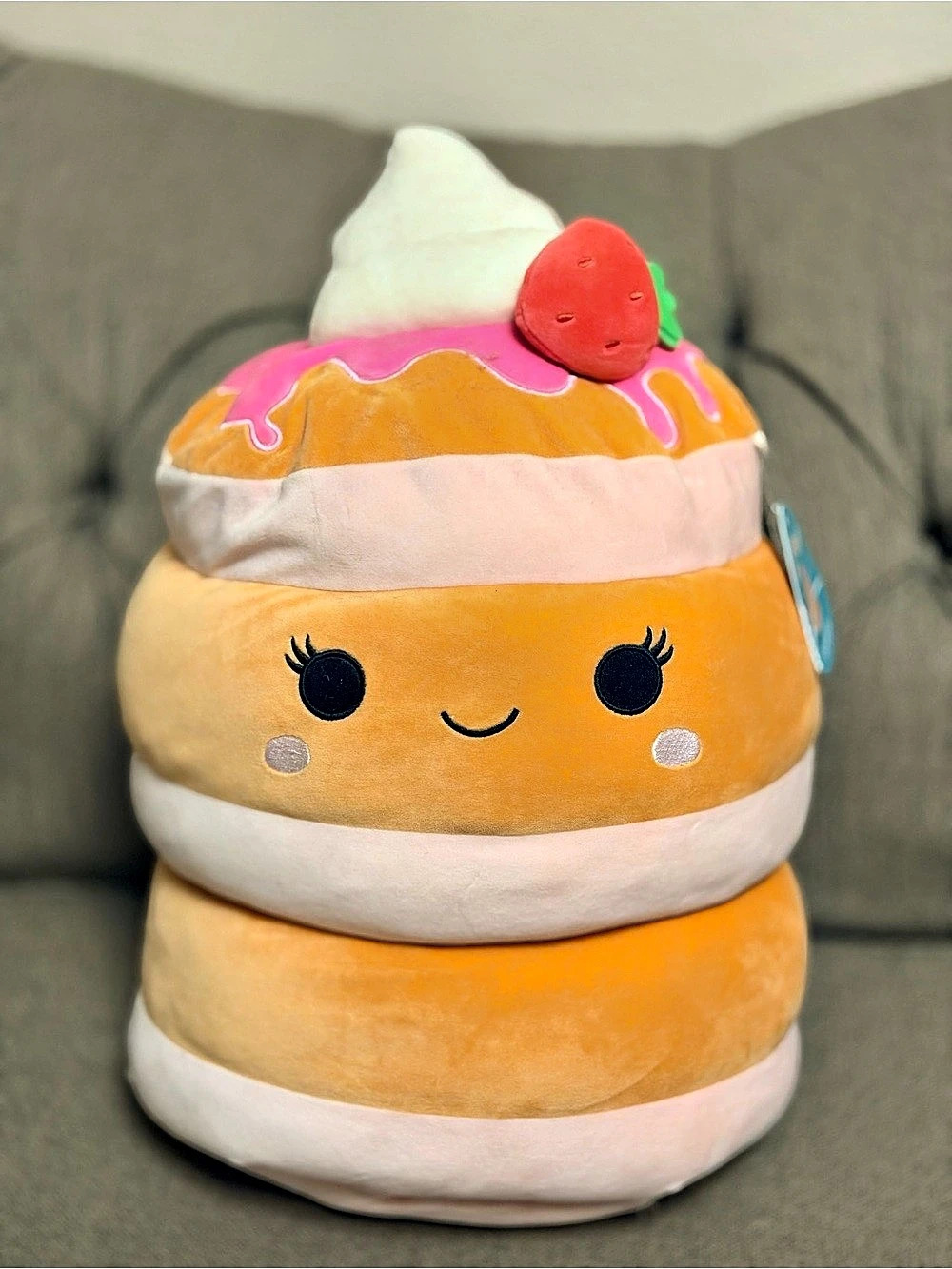 Squishmallows Sawtelle the Strawberry Pancake Plush Orange & Pink